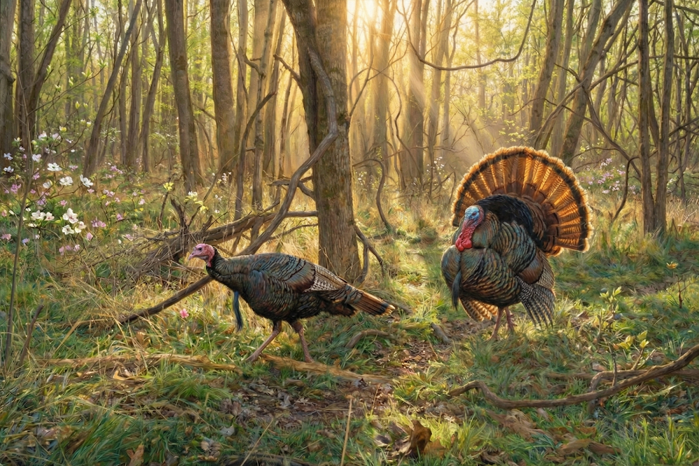 Gobblers In Golden Hardwood