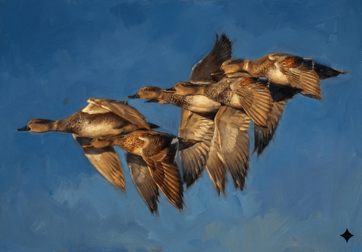 Gadwalls On The Wind